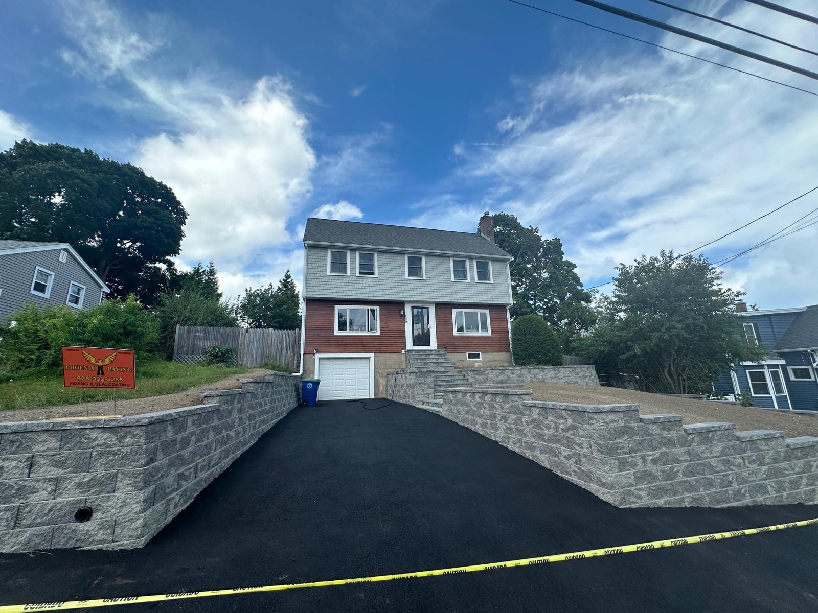 Driveway Retaining Wall — Kingston, MA